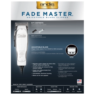 Andis Fade Master Adjustable Blade Clipper ML